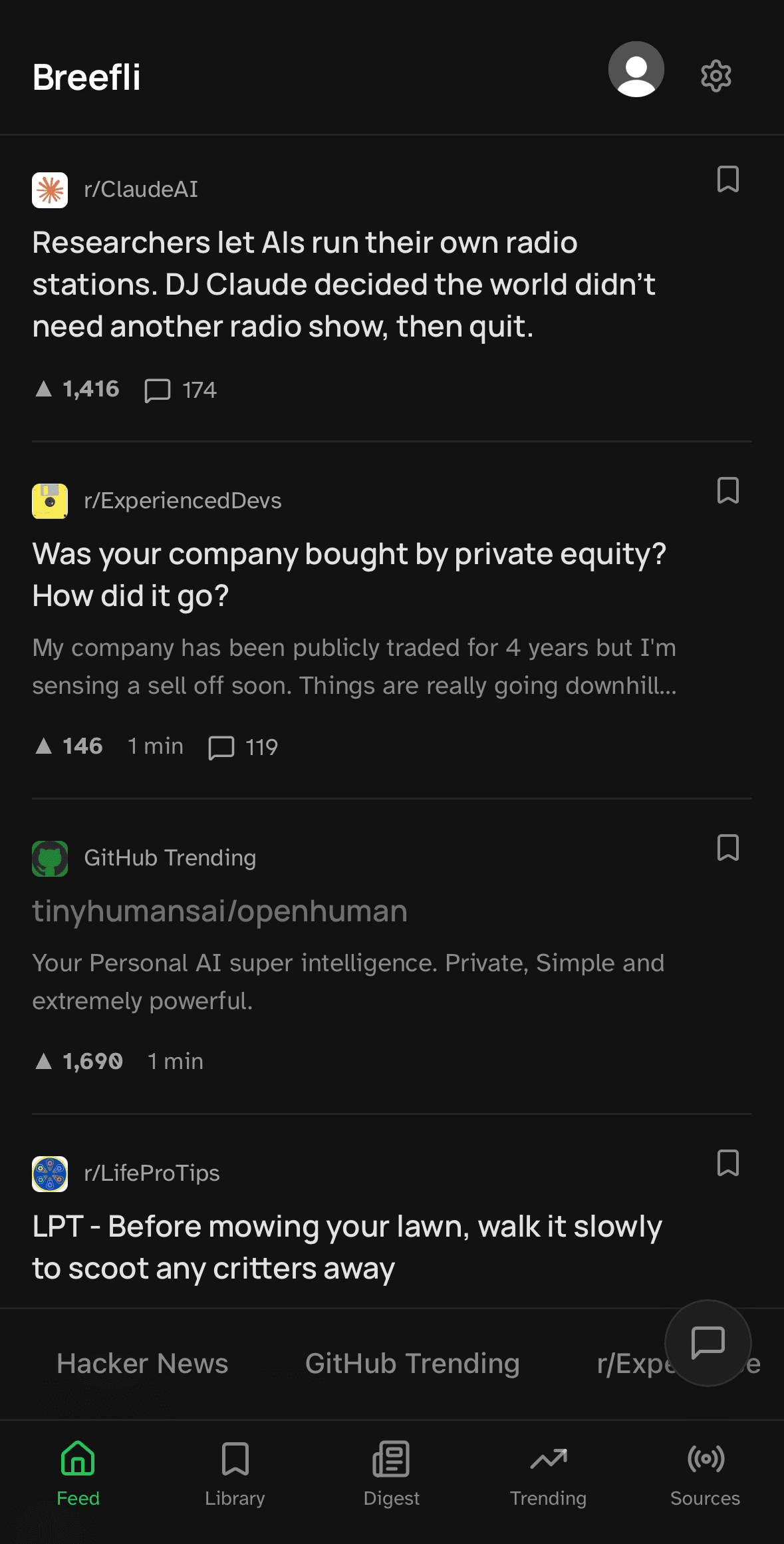 Feed view